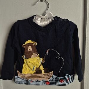 Charming Navy Kids Shirt with Bear Design